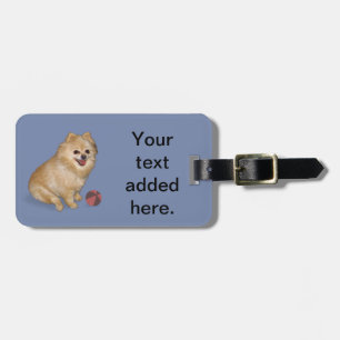 Étiquette À Bagage Chien de Pomeranian avec la boule
