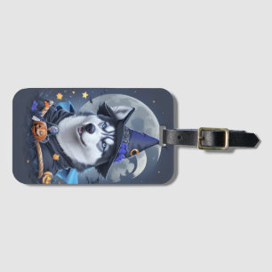 Étiquette À Bagage Chien Husky Enchanted : Délice d'Halloween magique