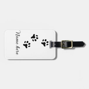 Étiquette À Bagage Chien patte noir animal ajouter nom texte animal p