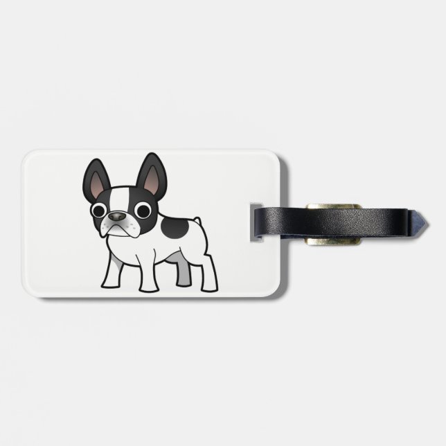 Étiquette À Bagage Chien-taupe français mignon (Dos horizontal)