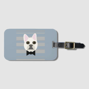 Étiquette À Bagage Chien-taureau français blanc, Grandes