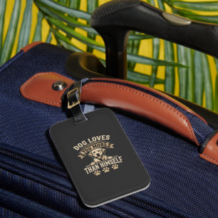 Étiquette À Bagage Chien Vous Aime Plus Que Lui-Même Vintage