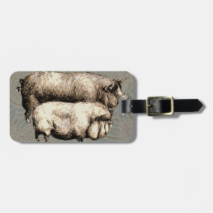 Étiquette À Bagage Chiens d'antiquités dessin Vintage