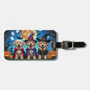 Étiquette À Bagage Chiens de Terre-Neuve Citrouille Halloween Funny