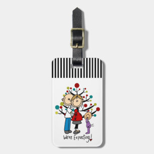 Étiquette À Bagage Chiffres de bâton Fille des parents attendus