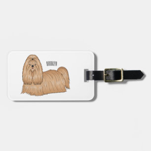 Étiquette À Bagage Chih tzu long cheveux dessin de chien