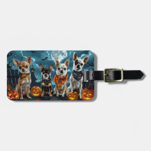 Étiquette À Bagage Chihuahua Halloween Épouvantable