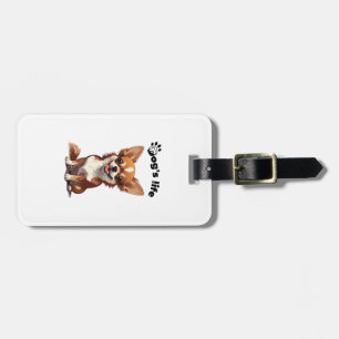 Étiquette À Bagage Chihuahua heureux � Design mignon pour les amoureu