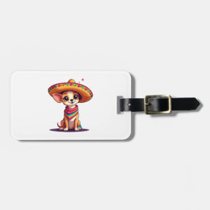 Étiquette À Bagage Chihuahua Mexique Cinco de Mayo Chien Drôle (
