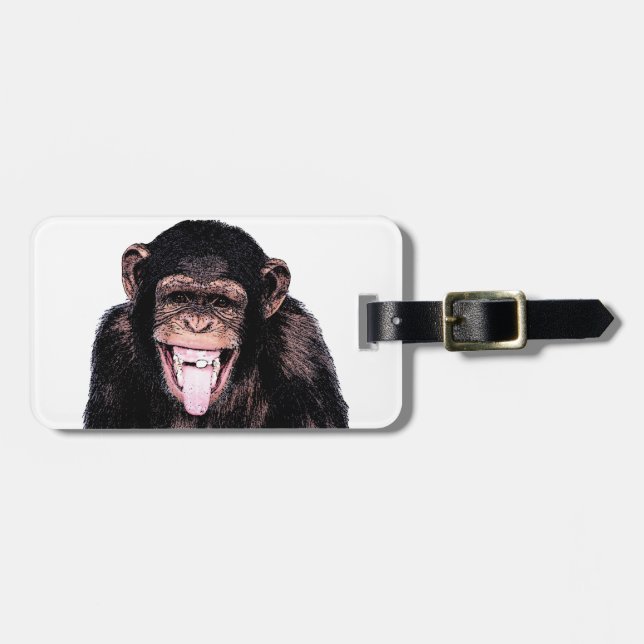 Étiquette À Bagage Chimpanzé (Devant horizontal)