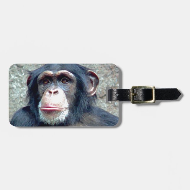 Étiquette À Bagage Chimpanzé (Devant horizontal)