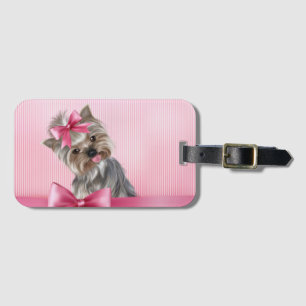 Étiquette À Bagage Chiot rose de princesse Yorkie de Yorkshire