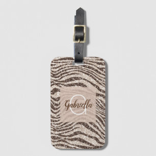 Étiquette À Bagage Chocolat Crème Brown Blush Zebra Parties scintilla