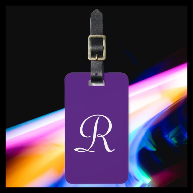Étiquette À Bagage CHOISISSEZ VOTRE Sac de monogramme violet ou de CO (Créateur téléchargé)