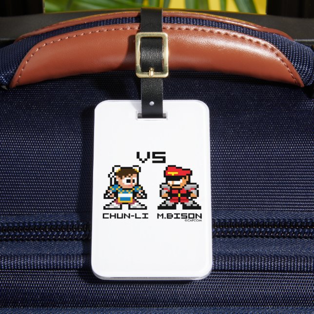 Étiquette À Bagage Chun-Li 8 bits VS M.Bison (Insitu Rectoal 2)