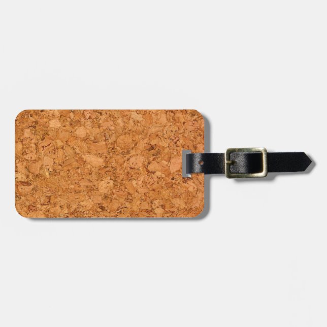 Étiquette À Bagage Chunky Natural Cork Wood Grain Look (Devant horizontal)