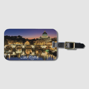 Étiquette À Bagage Ciao Roma ! Salutation italienne "bonjour" bagage