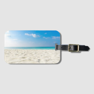 Étiquette À Bagage Ciel tropical de sable de mer de plage et jour