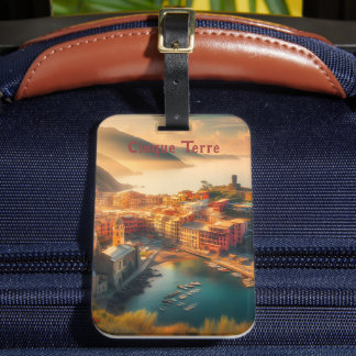 Étiquette À Bagage Cinque Terre Beach Italie Europe Vintage Voyage