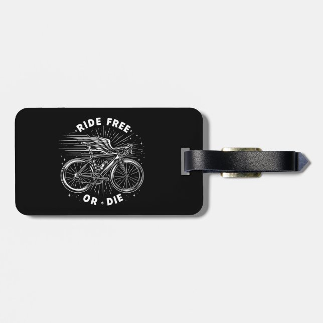 Étiquette À Bagage Circuler En Vélo Libre Ou Mourir (Dos horizontal)