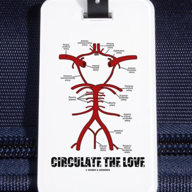 Étiquette À Bagage Circuler L'Amour (Cercle De Willis) (Luggage tag featuring Circle of Willis along with the caption "Circulate The Love")