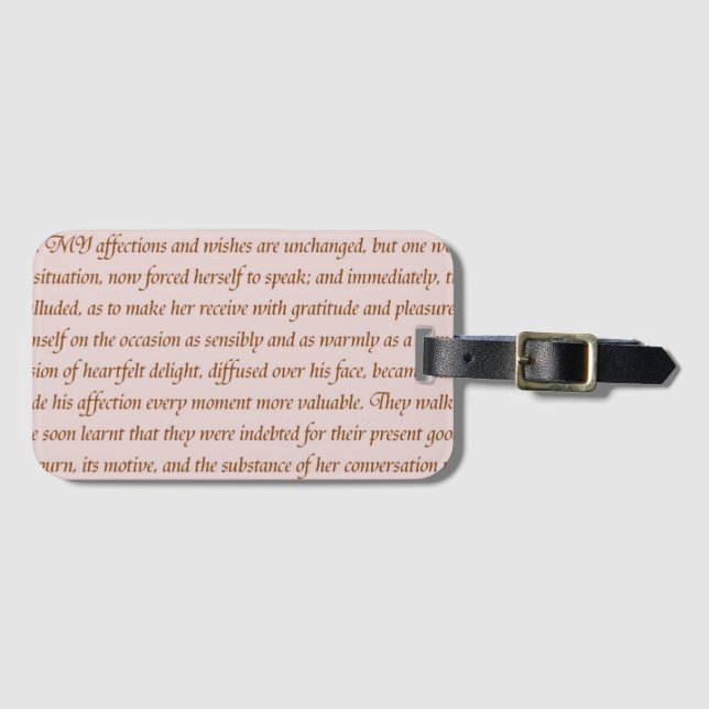 Étiquette À Bagage Citation de fierté et de préjudice (Devant Horizontal)