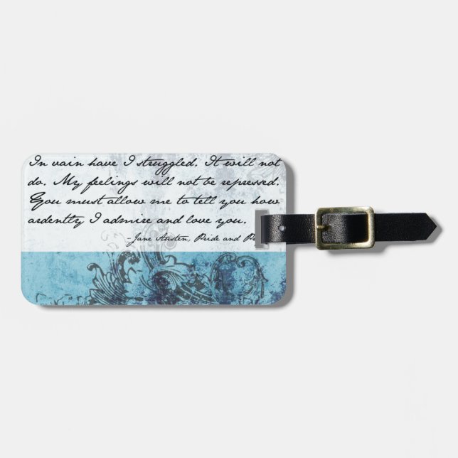 Étiquette À Bagage Citation de fierté et de préjudice (Devant horizontal)