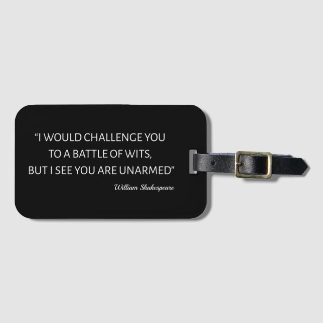 Étiquette À Bagage Citation De Shakespeare - Bataille De Wits (Devant Horizontal)