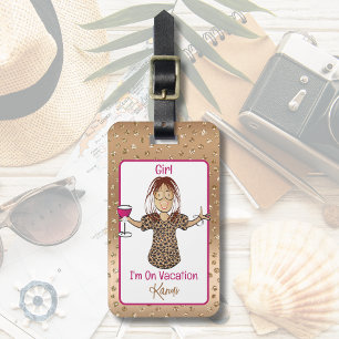 Étiquette À Bagage Citation drôle de femme de dessin animé Vacances A