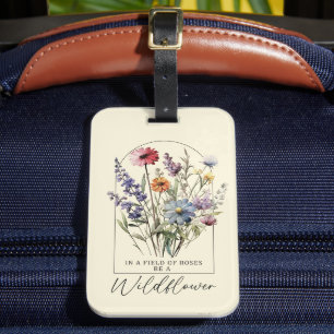 Étiquette À Bagage Citation Fleur sauvage Inspirationnelle Boho Flora