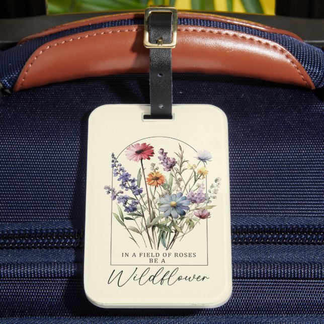 Étiquette À Bagage Citation Fleur sauvage Inspirationnelle Boho Flora (Insitu Rectoal 2)