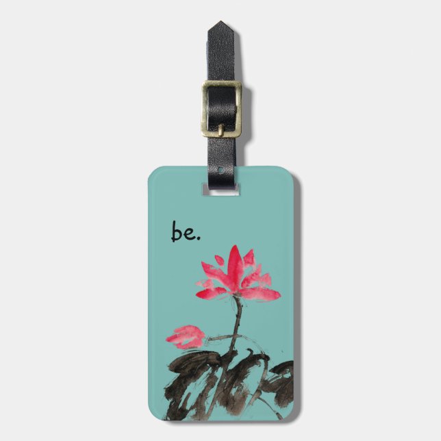 Étiquette À Bagage Citation Inspirante simple Chinoiserie Floral Lotu (Devant Vertical)