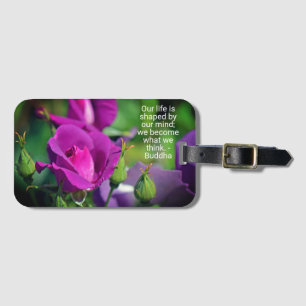 Étiquette À Bagage Citation motivationnelle du Rose pourpre