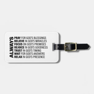 Étiquette À Bagage Citations chrétiennes toujours esthétiques Dieu Ar