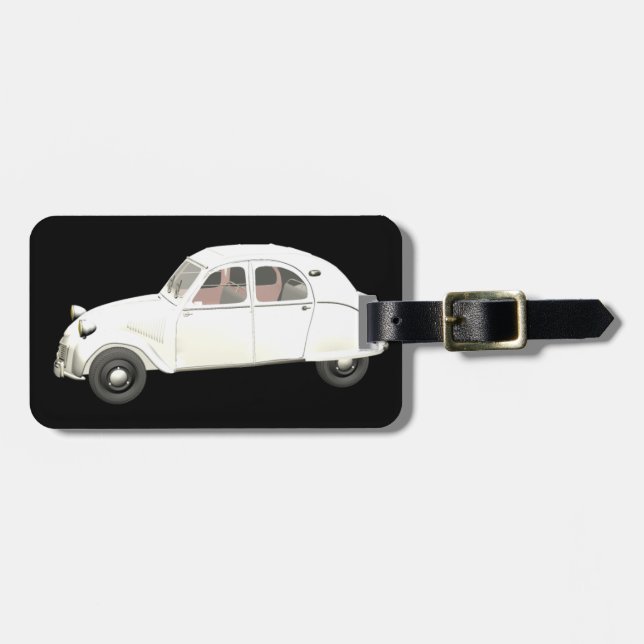 Étiquette À Bagage Citroen blanc 2CV (Devant horizontal)