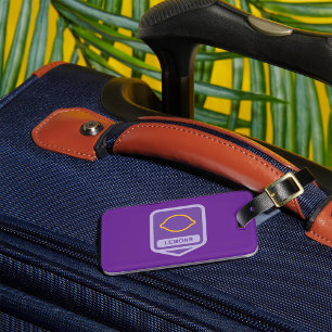 Étiquette À Bagage Citron - Outline Fruit pourpre et jaune