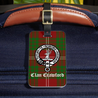 Étiquette À Bagage Clan Crawford Crest Tartan
