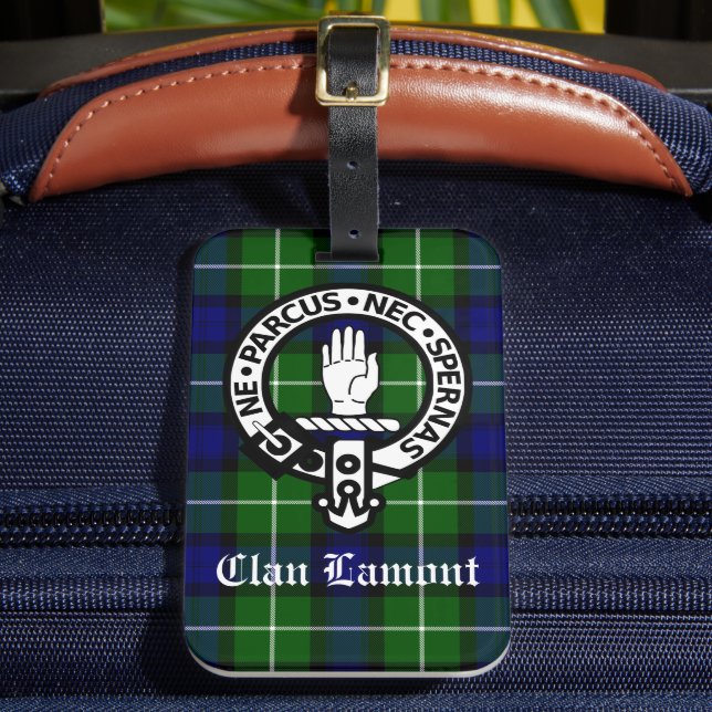 Étiquette À Bagage Clan écossais Lamont Crest Badge et Tartan (Insitu Rectoal 2)