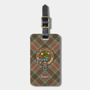 Étiquette À Bagage Clan Fraser Crest sur le tartare de chasse Patinée