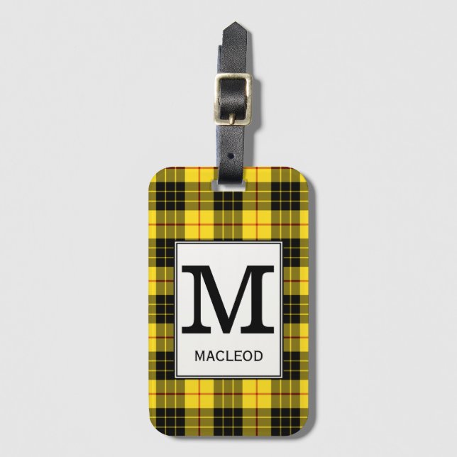 Étiquette À Bagage Clan MacLeod Tartan Monogrammed (Devant Vertical)