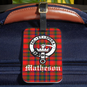 Étiquette À Bagage Clan Matheson Crest Badge et Tartan
