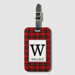 Étiquette À Bagage Clan Wallace Tartan Monogrammé