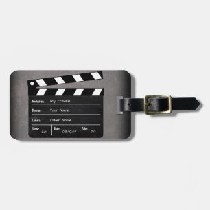 Étiquette À Bagage Clapperboard avec votre texte!