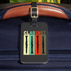 Étiquette À Bagage Clarinet rétro