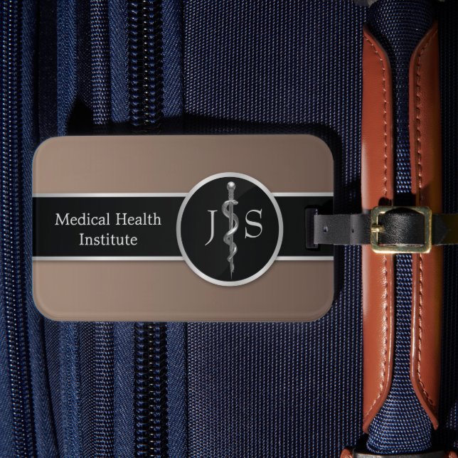 Étiquette À Bagage Classé Médicale Noble Bague d'Asclepius Argent (Insitu Rectoal 4)