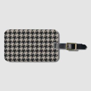 Étiquette À Bagage Classic Pepita Houndstooth Motif Black Grey