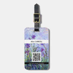 Étiquette À Bagage Claude Monet - Lilac Irises - Code QR