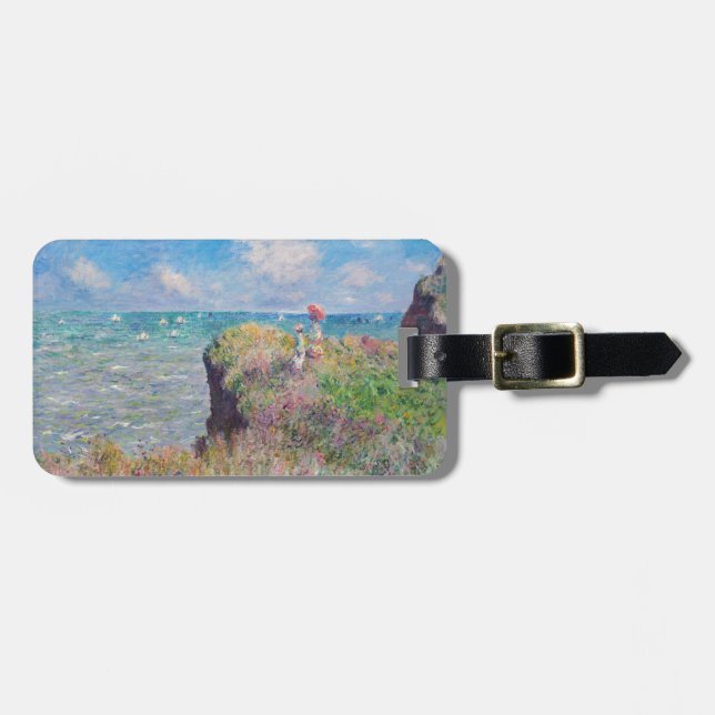 Étiquette À Bagage Claude Monet - Promenade Cliff à Pourville (Devant horizontal)