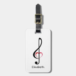 Étiquette À Bagage Clé en fer avec coeur rose brillant