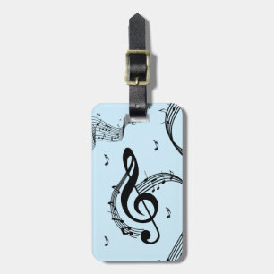 Étiquette À Bagage Climacic G Clef Music Blue